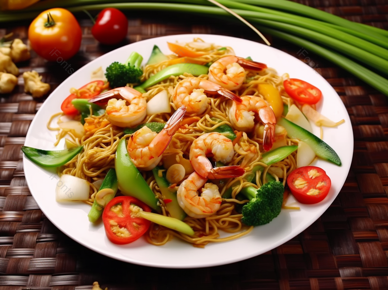 外卖美食海鲜炒面实拍摄影图,高清,摄影图,摄影图片,图片大全,摄影图免费下载